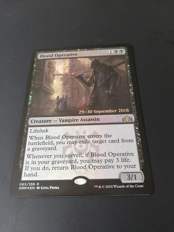 MTG - Blood Operative. Guilds of Ravnica. Rare Black Creature - Vampire Assassin - Image 1 of 1