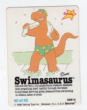 Dandy Gum  1989 “Saurus” cards. Swim asaurus