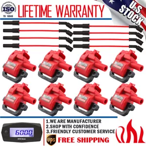 8 Pack High Performance Ignition Coil & Spark Plug Wire For LS1 LS6 D580 UF192 - Picture 1 of 15