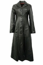Best Selling New Women's Black Lambskin Leather Trench Long Coat Custom Made