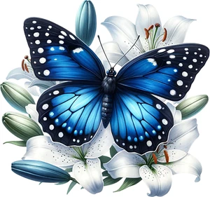 x4 Butterfly & Flower Wall Art Laptop Bathroom Floral Toilet Vinyl Sticker Decal - Picture 1 of 2