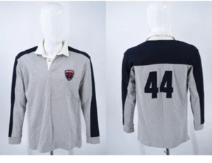 Vintage Aéropostale Lion Shield Patch Stitched #44 L/S.Rugby Polo Shirt Mens M - Picture 1 of 16