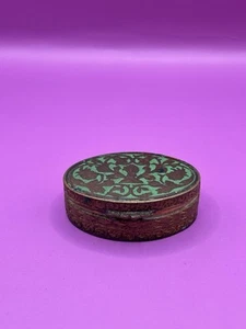 Vintage Etched Goldtone Lidded Trinket Box - Picture 1 of 5