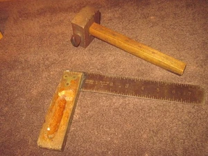 Vintage Stanley 6” Adjustable Wood Scribe & Very Used Stanley 8" Wood Square - Picture 1 of 8