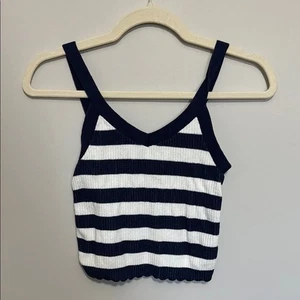 Maglione donna filo universale canotta maglia senza maniche casual bianco navy - Foto 1 di 1