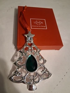 Albero di Natale Lenox Bejeweled nuovo con scatola placcato argento americano di design  - Foto 1 di 5