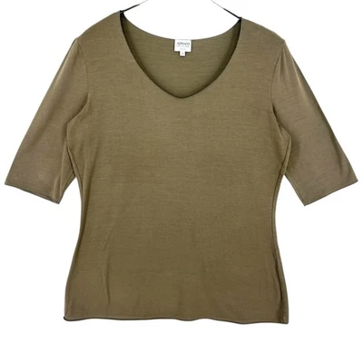Blusa para mujer Armani Collezioni informal cuello en V verde militar talla L Foto 1 de 4