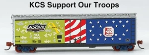 Spur N Enthusiast (N) SP. RUN MICRO-TRAINS KCS SUPPORT OUR FORCES BOXCAR - Bild 1 von 1
