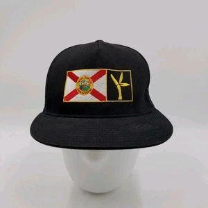 Cappello Berretto Florida Patch Trucker Maglia Snapback Nero Flat Bill - Foto 1 di 13