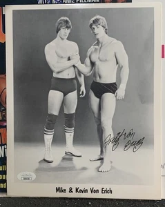 Fritz Von Erich Autographed Mike & Kevin Von Erich Original Promo Photo 8x10 - Picture 1 of 3