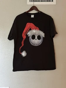 Vintage The Nightmare Before Christmas Jack Skellington trägt Weihnachtsmütze T-Shirt L - Bild 1 von 9