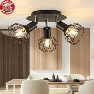 3 Way Ceiling Lights Spotlight Adjustable Fitting Kitchen Fitting Lamp E14 UK - Picture 1 of 18