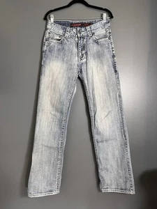 Pantalones de mezclilla para hombre ROCK & ROLL de doble barril pierna recta calce relajado 28x34 usados en excelente estado - Imagen 1 de 9