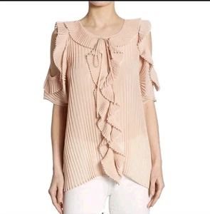 Delfi Collective Monica Plissee Rüschen Cold-Shoulder Top - Bild 1 von 4