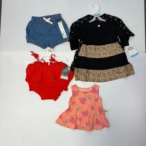 Baby Girl New NWT Okie Dokie Bundle Lot of 5 Set Mainly 3 Months 2 0-3 Dresses - Picture 1 of 22
