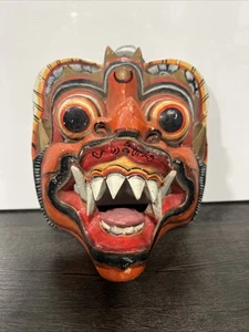 Vintage handgeschnitzte indonesische balinesische Rangda Maske - Bild 1 von 3