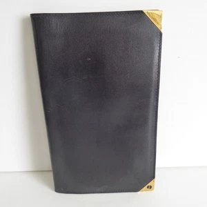 DUNHILL VINTAGE SCHWARZ LEDER FALTBARE DOKUMENTENBÖRSE NOTIZBLOCK HALTER KARTENETUI - Bild 1 von 12