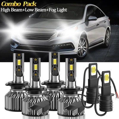 For Hyundai Sonata 1999-2001 LED Headlight High Low Beam&Fog Light Bulbs 6pcs - Image 1 of 4