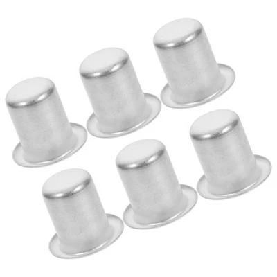  6 tazze portacandele in metallo argentato per portacandele conici e - Immagine 1 di 4