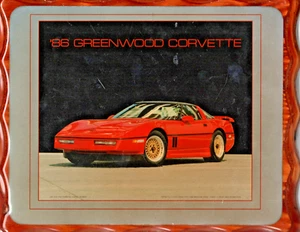Cuadro para colgante de pared 1986 Red Greenwood Corvette 11" x 9" - Imagen 1 de 4