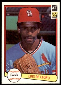 1982 Donruss Baseball Card Luis DeLeon Rookie St. Louis Cardinals #588
