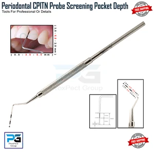 Sonda dental CPITN escalador de hoz diagnóstico higienista periodontal codificado por colores - Imagen 1 de 8