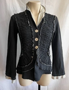 Peruzzi Women's Blazer Vtg Made Italy Lagenlook Boho Decor Buttons Layered Seams - Picture 1 of 14
