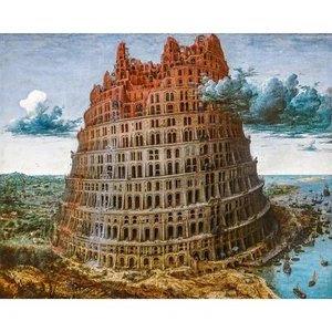Pieter Bruegel Elder, The Tower of Babel, 1565, 100% Cotton Art Paper, 28" x 35" - Picture 1 of 10
