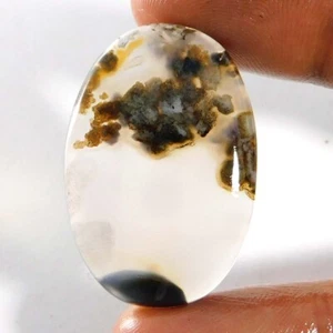 38,65Cts. 100 % natürlicher einzigartiger Montana Achat oval Cabochon loser Edelstein - Bild 1 von 3
