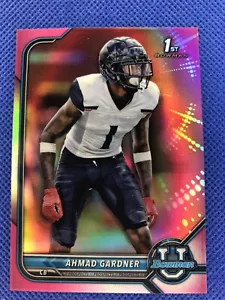 2022 #38 Ahmad Gardner Bowman University 1st Pink Refractor Jets - Bild 1 von 2