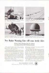 1955 Bell Telephone Print Ad Radar Warning DEW line, Canada Alaska, Arctic skies - Picture 1 of 1