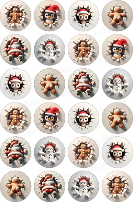 Weihnachten Weihnachtsmann Tortenaufleger essbar Muffin Deko Geschenk Mitbingsel - Bild 1 von 4