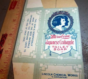  Vintage 1920s NEW unused Mirabeau Japanese Crabapple toilet soap Box, colorful - Bild 1 von 2
