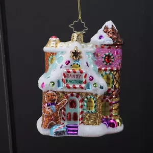 Christopher Radko Sweet Factory Gingerbread Hand Blown Glass Christmas Ornament - Picture 1 of 11