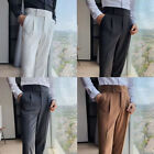 Men Suit Pants Bussiness Pants Trousers Straight Pants Small Leg Pants Slim N