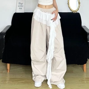 Irregular Lace Mini Skirt See Through Pleated Skirts Butt Curtain - Picture 1 of 7