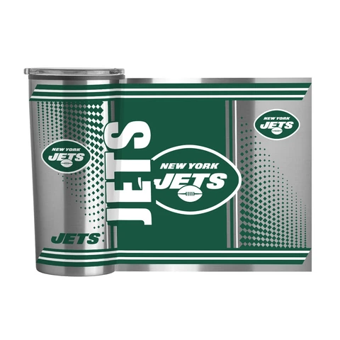 New York Jets NFL 20oz Fusion Stainless Steel Travel Tumbler FREE SHIP Cover