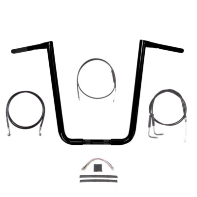 Kit de manillar Twin Peaks 2004-2013 Harley-Davidson Sportster 1 1/4" negro 19" Foto 1 de 2