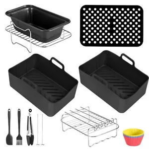 10-Teiliges Heißluftfritteusen Zubehör Für Ninja Foodi AF400EU AF300EU Dual Pan - Bild 1 von 7