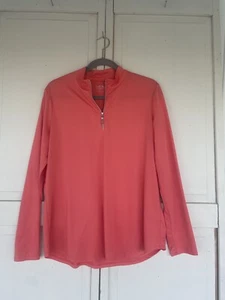 Coral Bay Golf Womens Large Pullover 1/4 Zip Long Sleeves Lightweight Orange - Picture 1 of 6