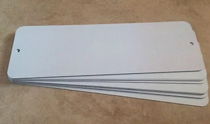 4" X 12" Mini Street Sign - WHITE ALUMINUM SUBLIMATION BLANKS W/ Holes - Picture 1 of 1