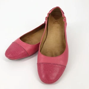 Peter Millar Womens 6.5 Pink Max Cushioned Snakeskin Tie Leather Ballet Flats - Picture 1 of 12