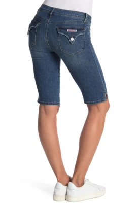 145 美元全新带标签 HUDSON 尺寸 26 VICEROY MIDRISE KNEE BERMUDA 弹力短裤 VISALIA 蓝色 — 第 1/4 张图片