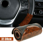 DIY Wood Car Truck Leather Steering Wheel Cover + Needles And Thread Accessories