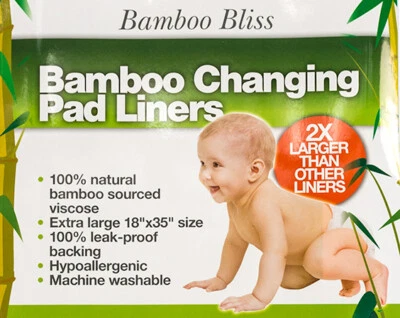 18" x 35" 3 PACK, WATERPROOF BABY INFANT CHANGING PAD LINERS WASHABLE REUSABLE - image 1 of 2