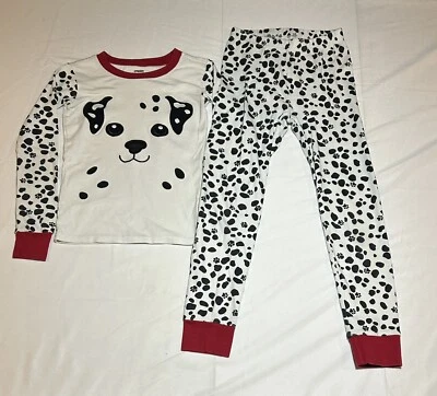 Juego de pijama Gymboree Dalmation de algodón manga larga negro blanco para niños talla 7 Foto 1 de 4