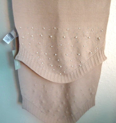 NUEVO CON ETIQUETAS Bufanda Chico's Para Mujer Talla Única Invierno Beige Imitación Perla 72"x 15" Foto 1 de 4