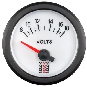 Stack Voltmeter 8-18 Volt weiße Fläche 52 mm Durchmesser beleuchtet 3266 - Bild 1 von 1