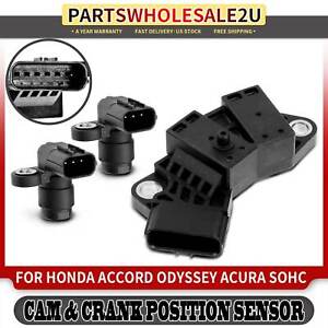 2x Camshaft & 1x Crankshaft Position Sensor for Honda Accord Odyssey Acura TL RL
