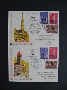 BELGIUM, airmailcard 1948, IMABA, Bruxelles - Basel v.v. overprinted perforated - Picture 1 of 1
